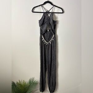 Earthbound Trading Co Sleeveless Romper Jumpsuit Boho Indie Cutout
